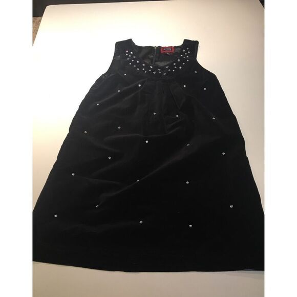 The Children’s Place Black Velvet Dress with Rhinestone Size 10 - Picture 1 of 10